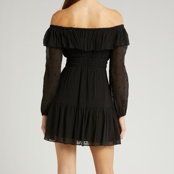 PAIGE Seine Off the Shoulder Black Silk Dress - Picture 4 of 6